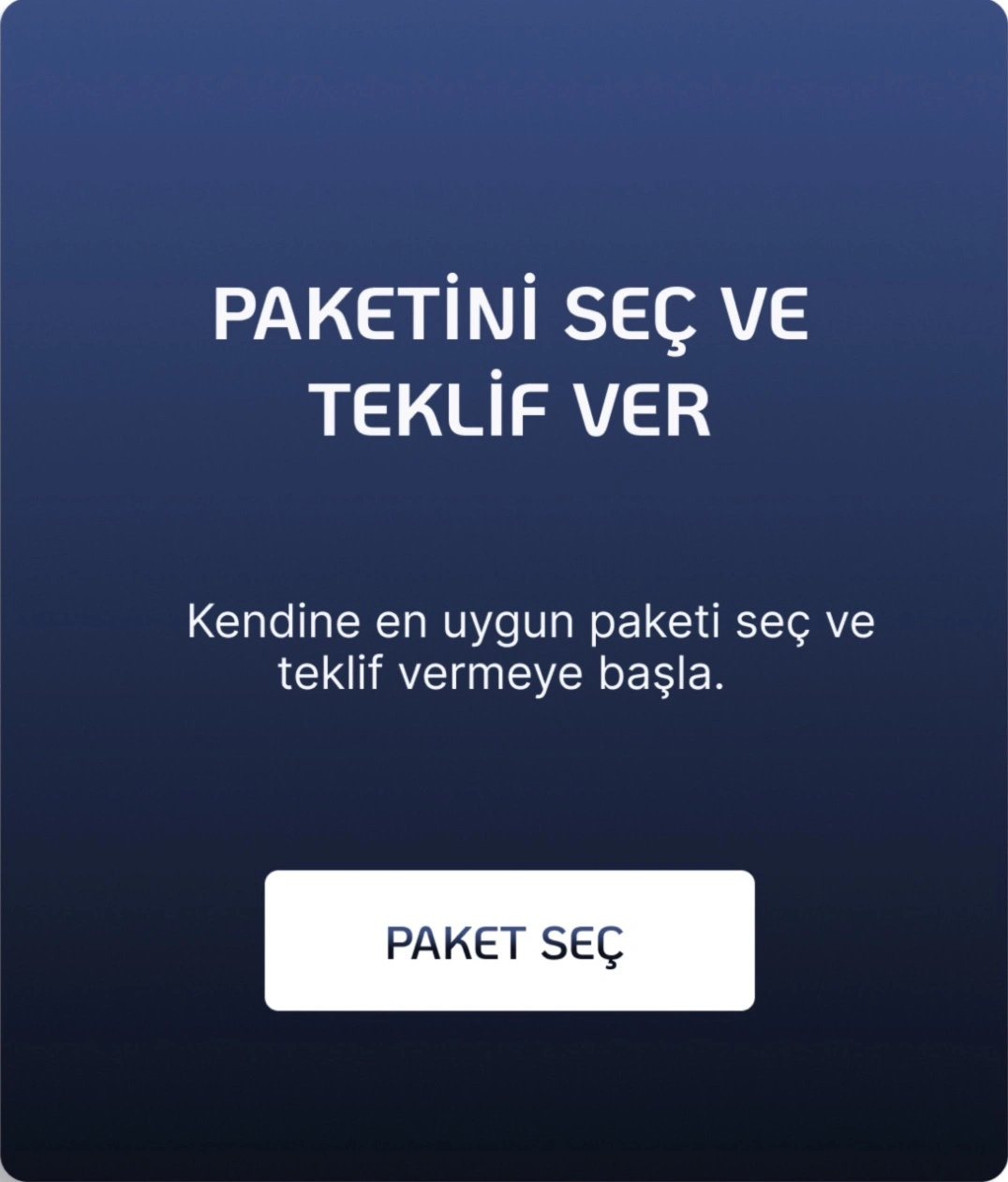 Paketini Seç